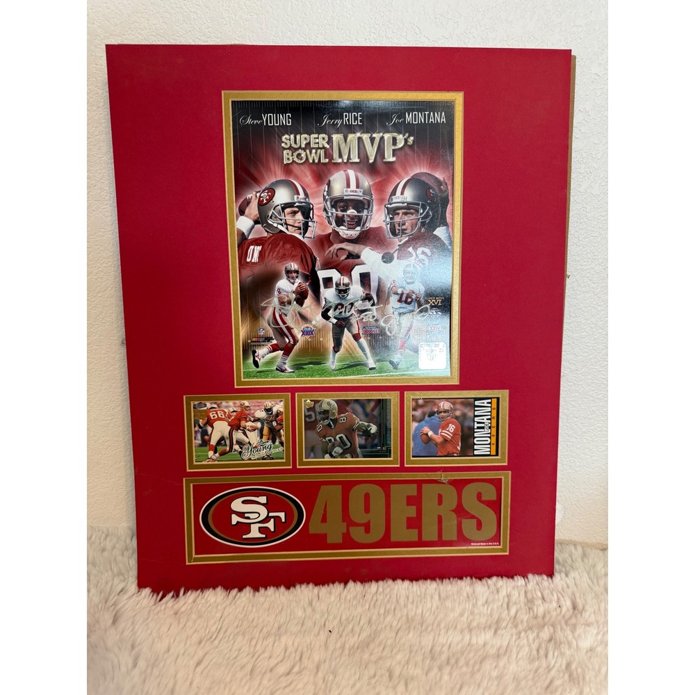 San Francisco 49ers Super Bowl MVP Signed Steve‎ Young Jerry Rice Montana art
